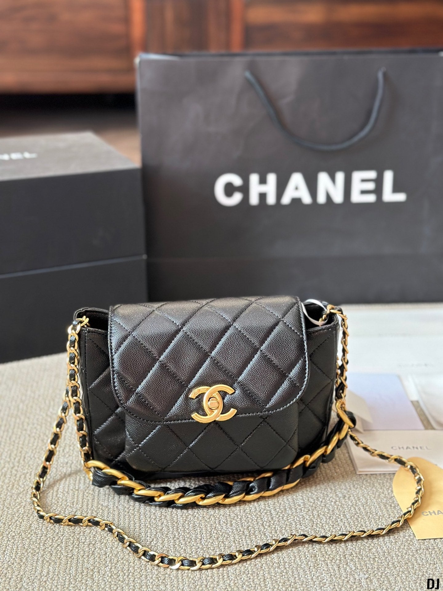 007 €110 CHANEL miniflag bag black gold bull 20*15 | album | Whatsapp：+852 6900 8591 | Supplier Product Catalog