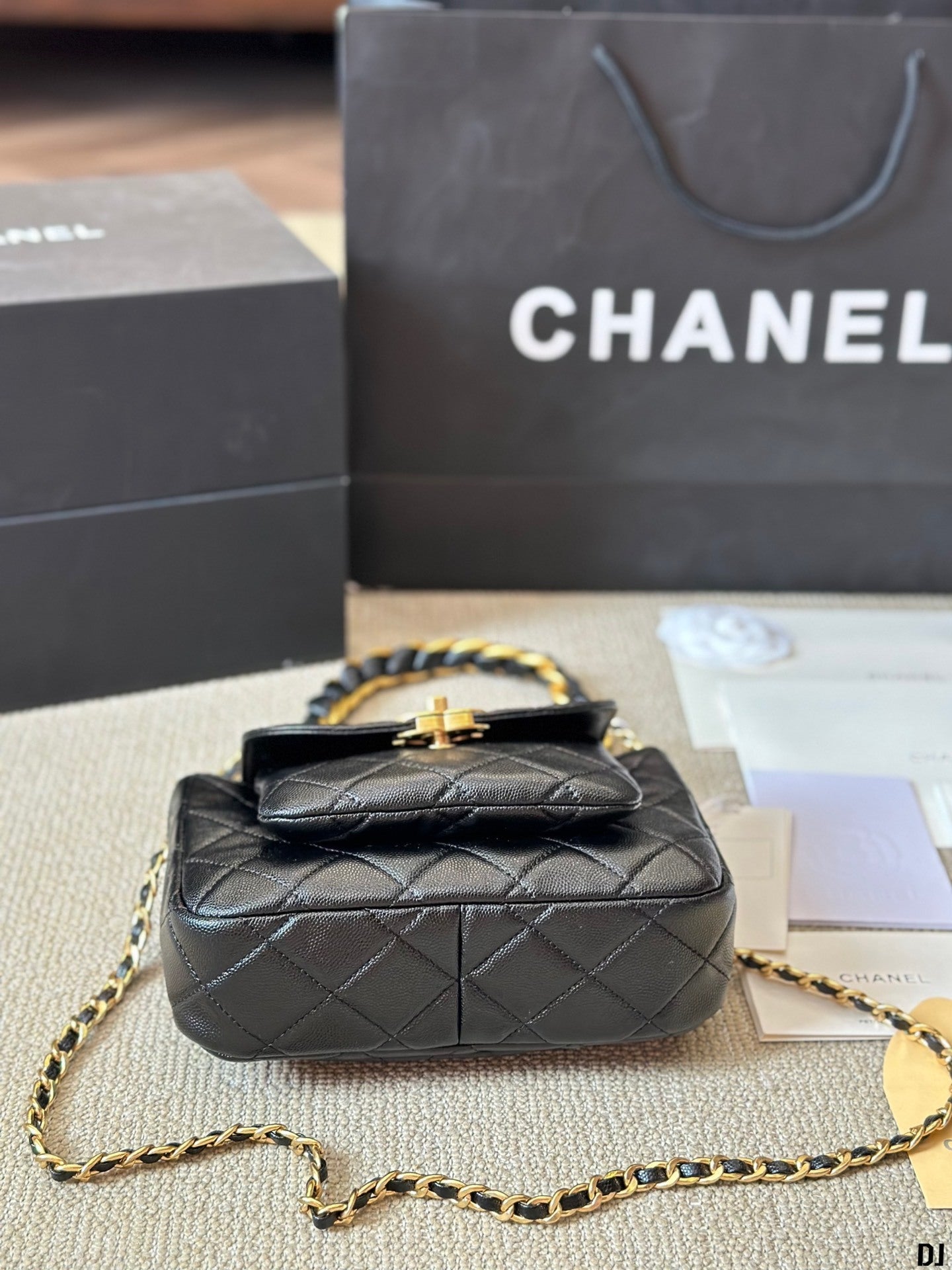 007 €110 CHANEL miniflag bag black gold bull 20*15 | album | Whatsapp：+852 6900 8591 | Supplier Product Catalog