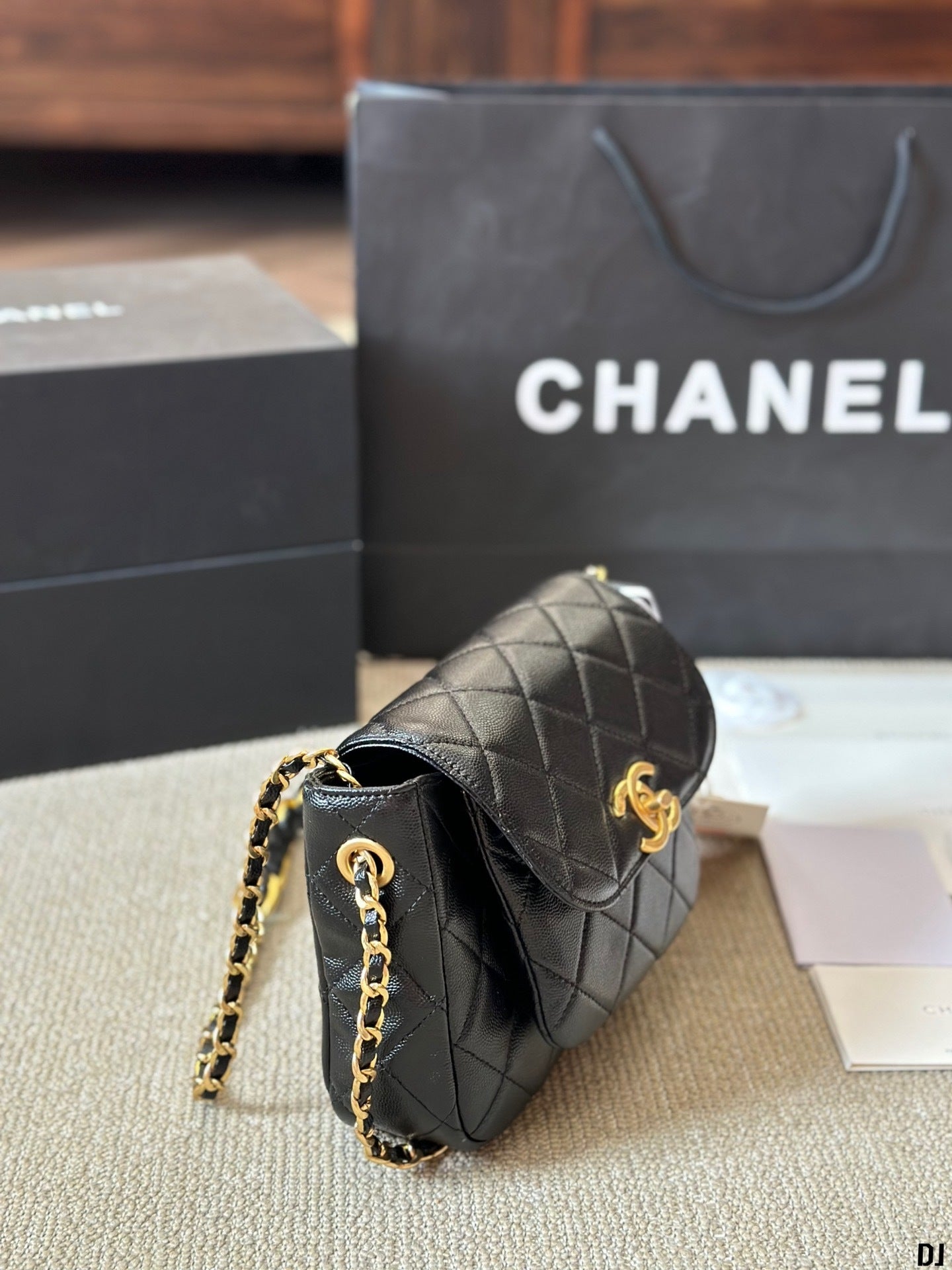 007 €110 CHANEL miniflag bag black gold bull 20*15 | album | Whatsapp：+852 6900 8591 | Supplier Product Catalog